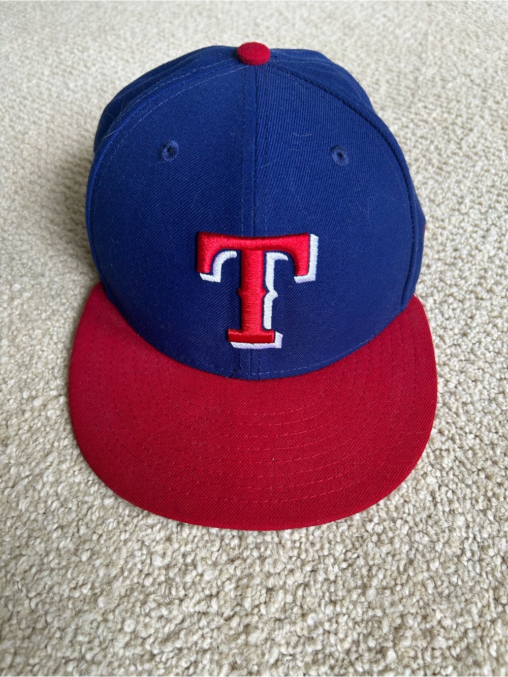 New Era Navy and Red Texas T Logo Baseball Cap
